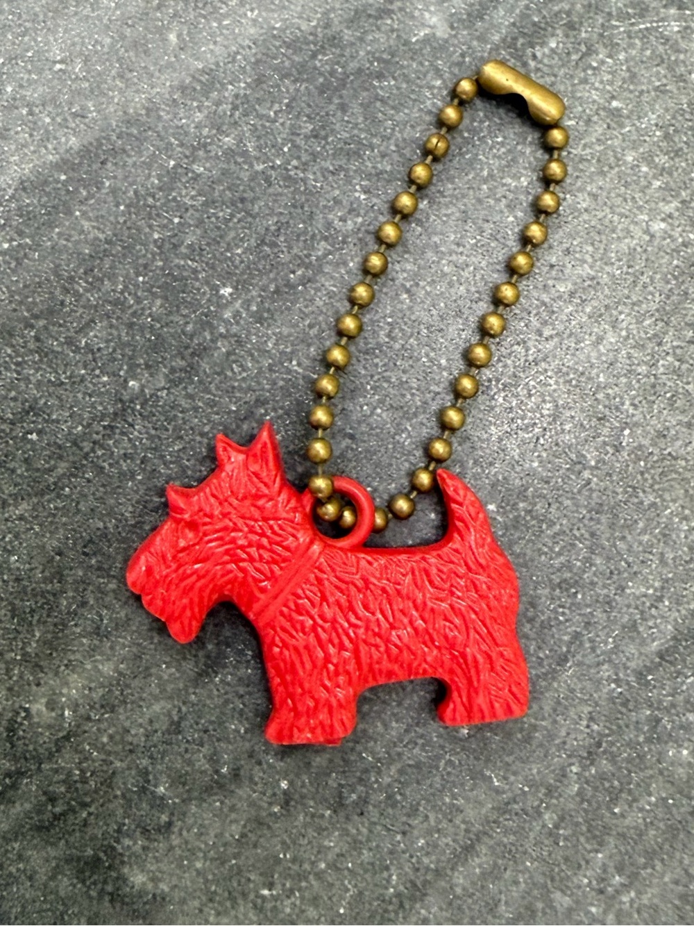 Vintage Red Scottie Dog Early Plastic Charm Key Chain